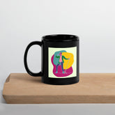 A Singer With A Microphone Stand Black Glossy Mug - Beyond T-shirts
